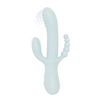 Вібратор-кролик Good Vibes Only - SAGE Triple Stimulation Vibe Soft Silicone - Blue &mdash; купити в інтим-бутику EroticToys