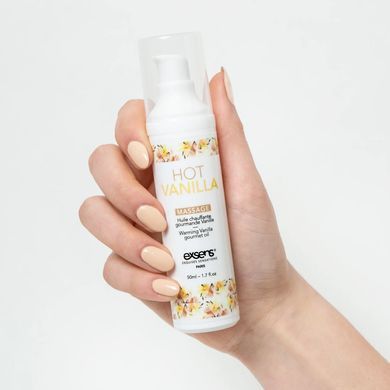 Масажна олія EXSENS Hot Vanilla 50мл розігріває, без цукру, без парабенів, їстівна &mdash; купити в інтим-бутику EroticToys