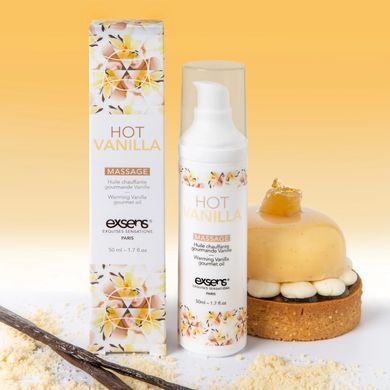 Масажна олія EXSENS Hot Vanilla 50мл розігріває, без цукру, без парабенів, їстівна &mdash; купити в інтим-бутику EroticToys