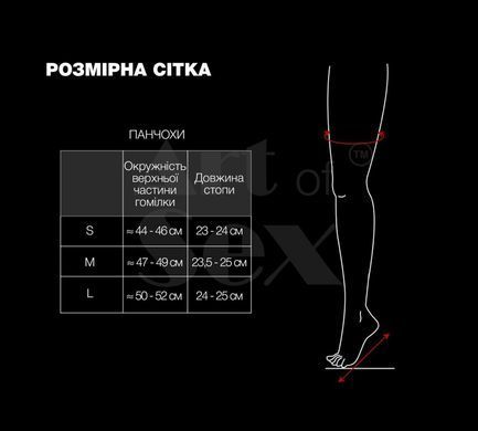 Панчохи в дрібну сітку з лакованою коронкою Art of Sex - Rose, колір чорний, L &mdash; купити в інтим-бутику EroticToys