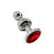 Металева анальна пробка Wooomy Lollypop Double Ball Metal Plug Red M, діаметр 3,1 см, довжина 9,4 см в інтим-бутику EroticToys