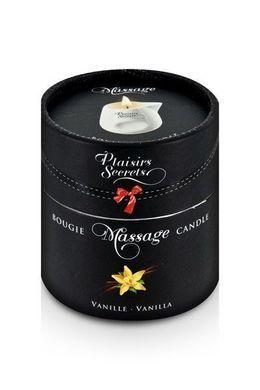 Масажна свічка Plaisirs Secrets Vanilla (80 мл) подарункове паковання, керамічний посуд &mdash; купити в інтим-бутику EroticToys
