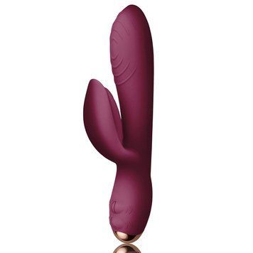 Вібратор-кролик Rocks-Off Every Girl Burgundy, два мотори, різноколірне LED-підсвічування, потужний &mdash; купити в інтим-бутику EroticToys