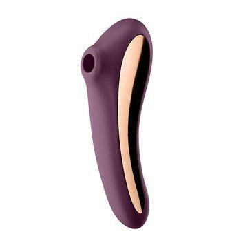 Вакуумний стимулятор з вібрацією Satisfyer Dual Kiss Wine Red &mdash; купити в інтим-бутику EroticToys