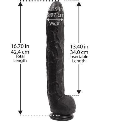 Фалоімітатор Doc Johnson Dick Rambone Cock Black (в ПЕ пакеті!), діаметр 6 см, довжина 42 см, ПВХ &mdash; купити в інтим-бутику EroticToys