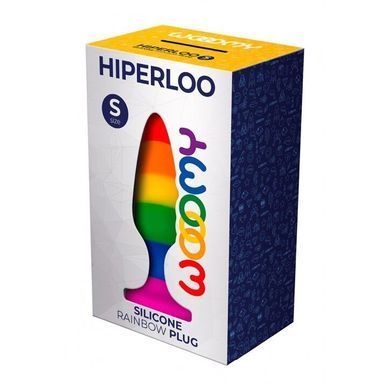 Силіконова анальна пробка Wooomy Hiperloo Silicone Rainbow Plug S, діаметр 2,4 см, довжина 9 см &mdash; купити в інтим-бутику EroticToys