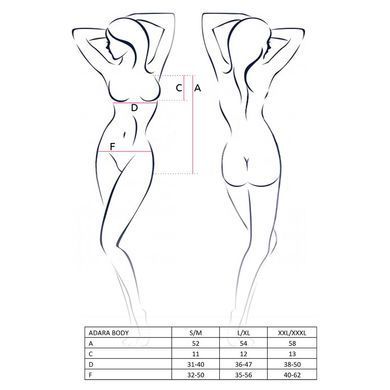 Боді монокіні Passion ADARA BODY S/M, black &mdash; купити в інтим-бутику EroticToys