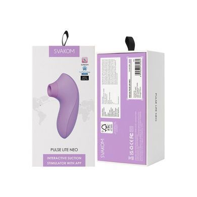 Вакуумний стимулятор Svakom Pulse Lite Neo Lavender, керується зі смартфона &mdash; купити в інтим-бутику EroticToys