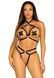 Стрепи-портупея з чокером Leg Avenue Satin elastic harness teddy, One size, Black в інтим-бутику EroticToys