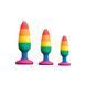 Силіконова анальна пробка Wooomy Hiperloo Silicone Rainbow Plug S, діаметр 2,4 см, довжина 9 см в інтим-бутику EroticToys