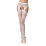 Сексуальні колготки-бодістокінги Passion S022 One Size, White, імітація панчіх і пояса з гартерами &mdash; купити в інтим-бутику EroticToys
