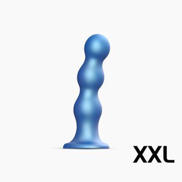 Насадка для страпона Strap-On-Me Dildo Plug Balls Blue Metallic XXL &mdash; купити в інтим-бутику EroticToys