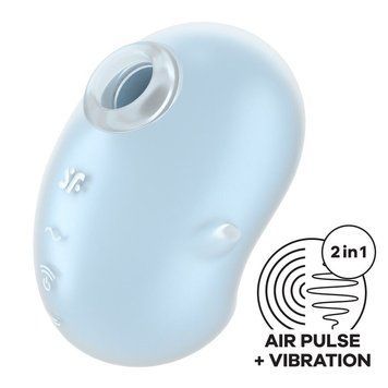 Вакуумний кліторальний стимулятор з вібрацією Satisfyer Cutie Ghost Blue &mdash; купити в інтим-бутику EroticToys