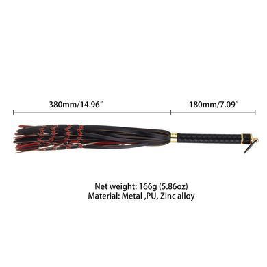Флогер LOCKINK SEVANDA Red & Black Braided Tail Flogger, червоно-чорний, хвости з вузликами &mdash; купити в інтим-бутику EroticToys