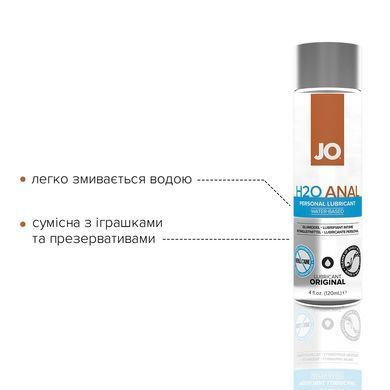 Анальна змазка JO ANAL H2O &mdash; ORIGINAL (120 мл) на водній основі, рослинний гліцерин &mdash; купити в інтим-бутику EroticToys