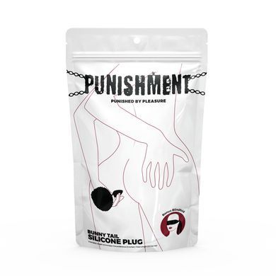 Анальна пробка з кролячим хвостиком Punishment &ndash; Bunny Tail Silicone Anal Plug &ndash; Black, 4,8 см &mdash; купити в інтим-бутику EroticToys