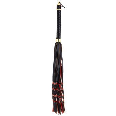 Флогер LOCKINK SEVANDA Red & Black Braided Tail Flogger, червоно-чорний, хвости з вузликами &mdash; купити в інтим-бутику EroticToys