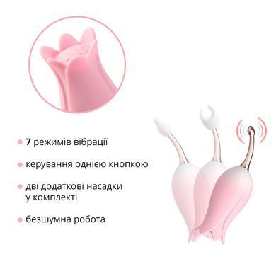 Ультразвуковий вібратор для клітора Otouch Bloom Ultrasonic Clitoris, 2 дод. насадки &mdash; купити в інтим-бутику EroticToys
