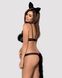 Еротичний костюм гепарду Obsessive Gepardina 3 pcs costume L/XL, чорний, хутряне оздоблення, монокін в інтим-бутику EroticToys