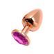 Металева анальна пробка Wooomy Tralalo Rose Gold Metal Plug Magenta L, діаметр 4 см, довжина 9 см в інтим-бутику EroticToys