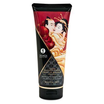 Їстівний масажний крем Shunga Kissable Massage Cream &ndash; Sparkling Strawberry Wine (200 мл) &mdash; купити в інтим-бутику EroticToys