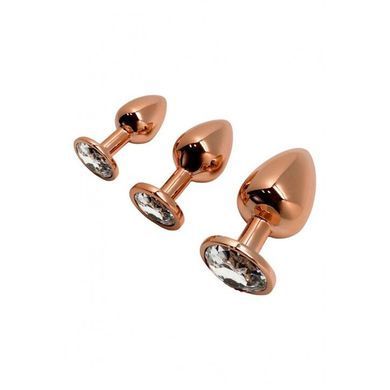 Металева анальна пробка Wooomy Tralalo Rose Gold Metal Plug Size L, діаметр 4 см, довжина 9 см &mdash; купити в інтим-бутику EroticToys