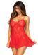 Сорочка бебі-дол Leg Avenue Rose Lace Flair Chemise Red, One Size в інтим-бутику EroticToys