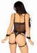 Комплект атласних ременів для бондажу Leg Avenue Satin elastic harness Set, One size, Black в інтим-бутику EroticToys