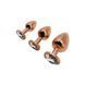 Металева анальна пробка Wooomy Tralalo Rose Gold Metal Plug Size L, діаметр 4 см, довжина 9 см в інтим-бутику EroticToys