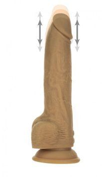 Фалоімітатор з пульсацією Naked ADDICTION Dominic 9&Prime; Caramel, пульт ДК, діаметр 4,2 см &mdash; купити в інтим-бутику EroticToys