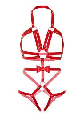 Замовити анонімно: Портупея-тедді з ременів Leg Avenue Studded O-ring harness teddy M Red, екошкіра Портупея-тедді з ременів Leg Avenue Studded O-ring harness teddy M Red, екошкіра — купити в інтим-бутику EroticToys