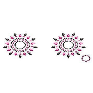 Пестіс з кристалів Petits Joujoux Gloria set of 2 - Black/Pink, прикраса на груди &mdash; купити в інтим-бутику EroticToys