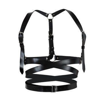 Шкіряна портупея Art of Sex - Melani Leather harness, Чорна L-2XL &mdash; купити в інтим-бутику EroticToys
