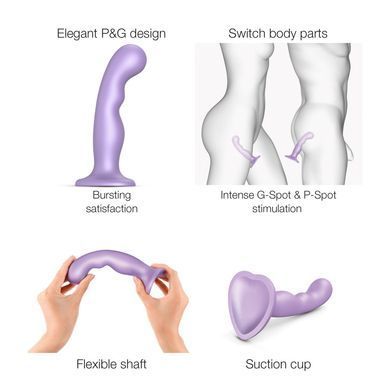 Насадка для страпона Strap-On-Me Dildo Plug P&G Lilas Metallic S &mdash; купити в інтим-бутику EroticToys