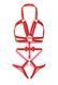 Портупея-тедді з ременів Leg Avenue Studded O-ring harness teddy M Red, екошкіра в інтим-бутику EroticToys