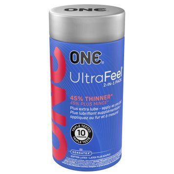 Презервативи ONE Ultra Feel, ультратонкі, з додатковою змазкою, 10 шт, подарункове паковання-тубус &mdash; купити в інтим-бутику EroticToys
