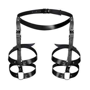 Шкіряні гартери Art of Sex - Melani Leather garters, Чорні XS-M &mdash; купити в інтим-бутику EroticToys
