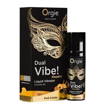 Рідкий вібратор Orgie Dual Vibe! Pina Colada Kissable Liquid Vibrator, 15 мл &mdash; купити в інтим-бутику EroticToys