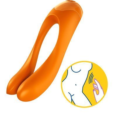 Вібратор на палець Satisfyer Candy Cane Orange &mdash; купити в інтим-бутику EroticToys