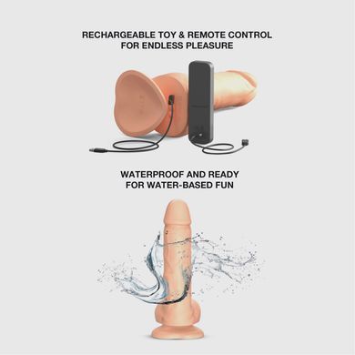 Фалоімітатор з вібрацією та ротацією Strap-On-Me Rotating & Vibrating Realistic Dildo &ndash; L &ndash; Vanilla &mdash; купити в інтим-бутику EroticToys