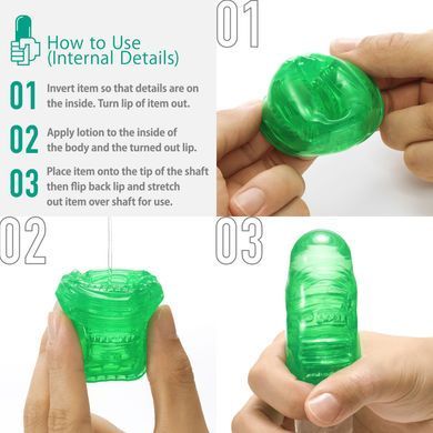 Унісекс-стимулятор Tenga UNI Emerald, зелений, з геометричним рельєфом, лубрикант у комплекті &mdash; купити в інтим-бутику EroticToys