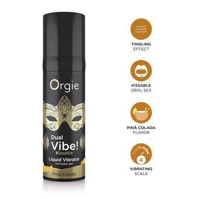 Замовити анонімно: Рідкий вібратор Orgie Dual Vibe! Pina Colada Kissable Liquid Vibrator, 15 мл Рідкий вібратор Orgie Dual Vibe! Pina Colada Kissable Liquid Vibrator, 15 мл — купити в інтим-бутику EroticToys
