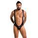 Чоловіче відкрите боді Passion 027 BRUNO XXL/XXXL Black, під латекс, на шлейках в інтим-бутику EroticToys