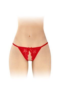 Мереживні трусики з доступом Fashion Secret Zoe Red, з бантиком &mdash; купити в інтим-бутику EroticToys
