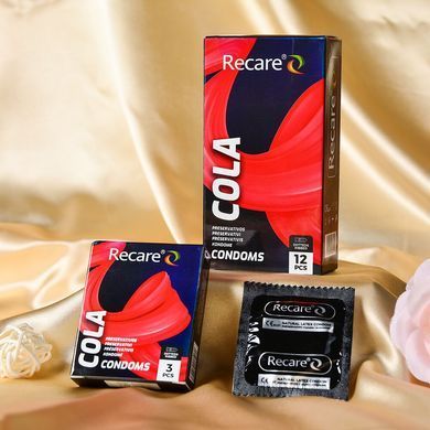 Презервативи Holographic Recare Cola Dotted&Ribbed Condoms 3 шт, з пухирцями і ребрами, аромат: Кола &mdash; купити в інтим-бутику EroticToys