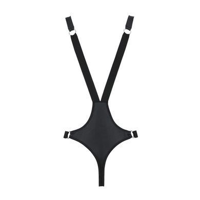 Чоловіче боді з люверсами Passion 028 HARRY L/XL Black, екошкіра, на шлейках &mdash; купити в інтим-бутику EroticToys