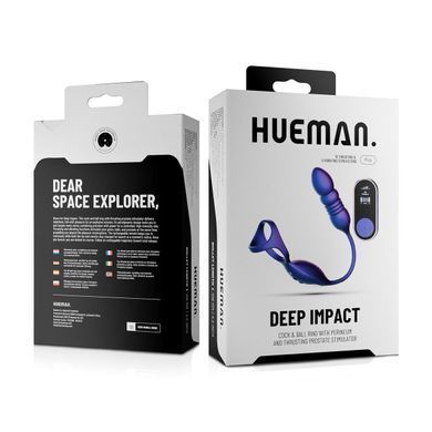 Анальний стимулятор з ерекційним кільцем Hueman Deep Impact, пульсація, масаж промежини &mdash; купити в інтим-бутику EroticToys