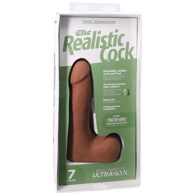 Фалоімітатор Doc Johnson The Realistic Cock ULTRASKYN - 7 Inch with Balls Caramel &mdash; купити в інтим-бутику EroticToys