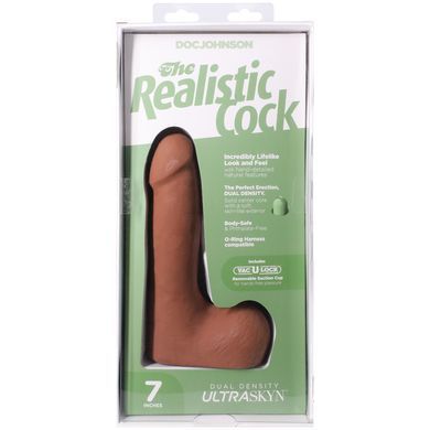 Фалоімітатор Doc Johnson The Realistic Cock ULTRASKYN - 7 Inch with Balls Caramel &mdash; купити в інтим-бутику EroticToys