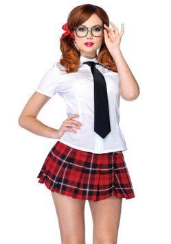 Еротичний костюм школярки Leg Avenue Private School Sweetie S, сорочка, спідниця, краватка, оправа &mdash; купити в інтим-бутику EroticToys